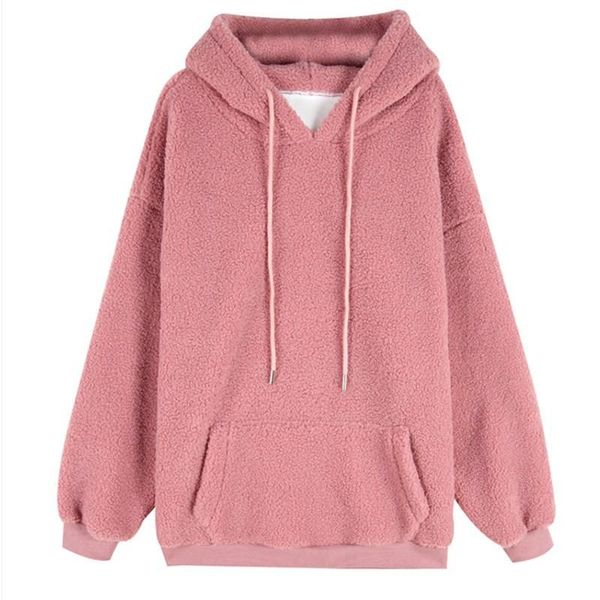 

women's hoodies & sweatshirts 2021 autumn and winter version of thickened warm lamb wool loose girl pullover cartoon embroidery mid-len, Black