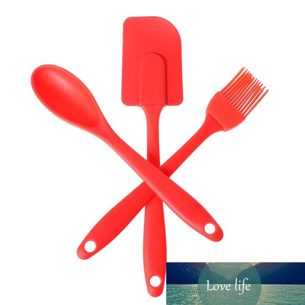 3 pcs Silicone Spatula Spoon Brush Set Cooking Utensil Kit de ferramentas