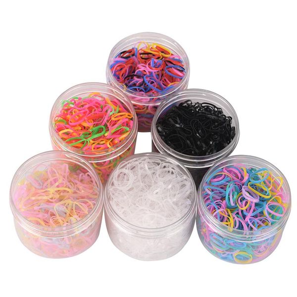 

rubber hairband rope silicone ponytail holder elastic tpu hair holder tie gum rings girls hair accessories about 500pcs/box, Slivery;white