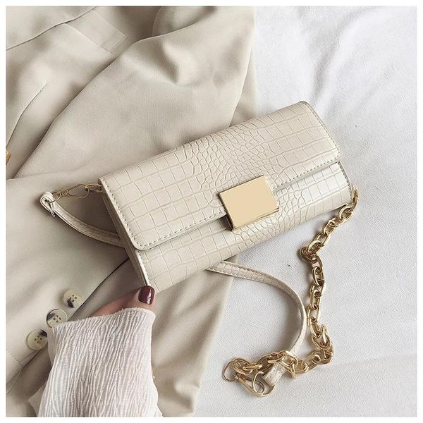 

evening bags fashion vintage for women 2021 crocodile pattern shoulder purse luxury handbags designer female