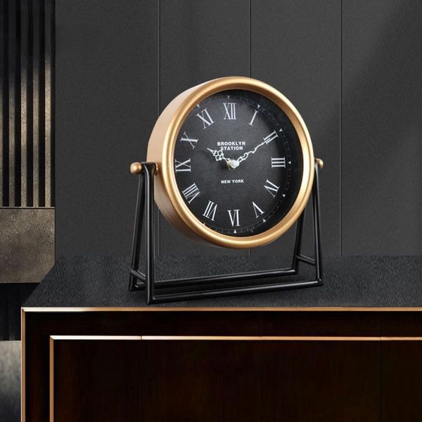 

desk & table clocks creative wrought iron office mute art clock home deskornaments