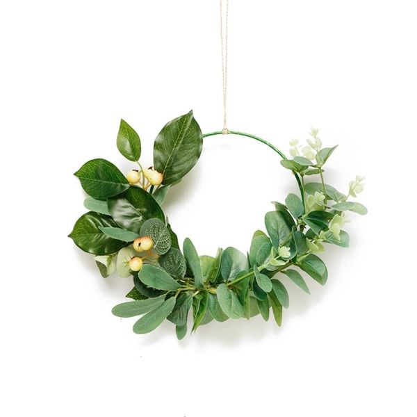 

artificial eucalyptus wreath 12/18 inch green leaf garland front door decoration f1cc