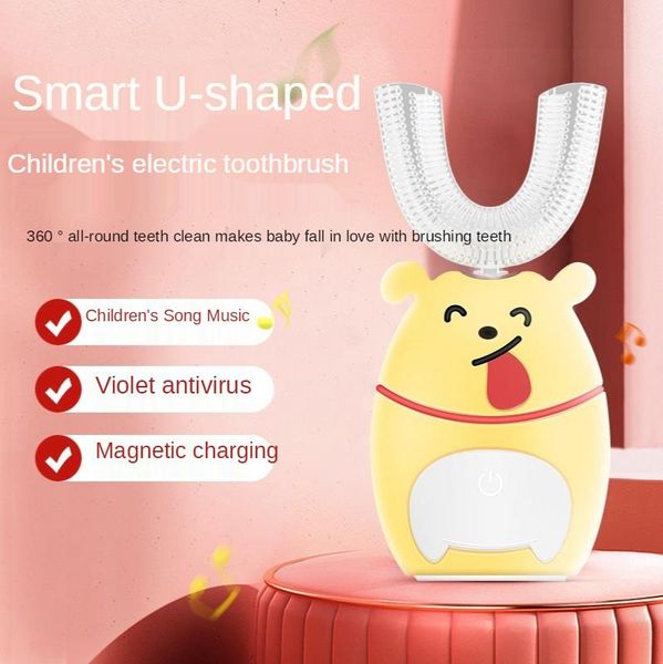 

smart electric toothbrush 360 degree children silicone automatic ultrasonic cartoon pattern