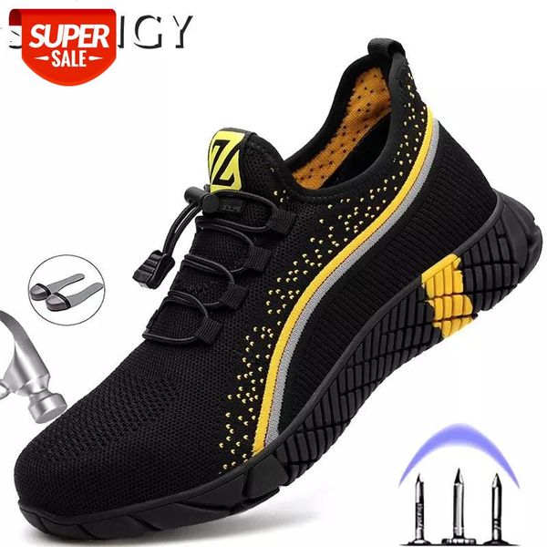 

autumn new 2020 men shoes zip breathable pattern anti-puncture indestructible men's shoes work steel toe fashion males sneakers #sv8f