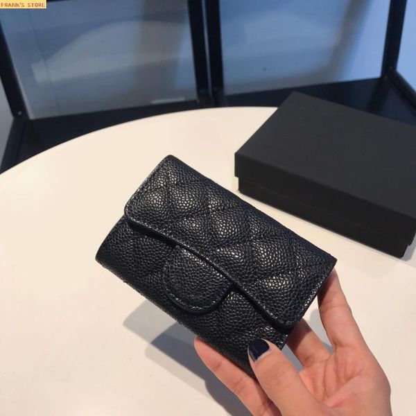

card holders end luxury 2021 customized women's high zero purse caviar leather leisure fashion bag cardholder, Brown;gray