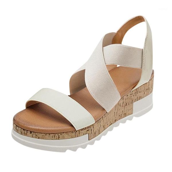 

dress shoes sagace platform sandals women large size solid slip on ladies elegant thick bpottom wedges heels1, Black
