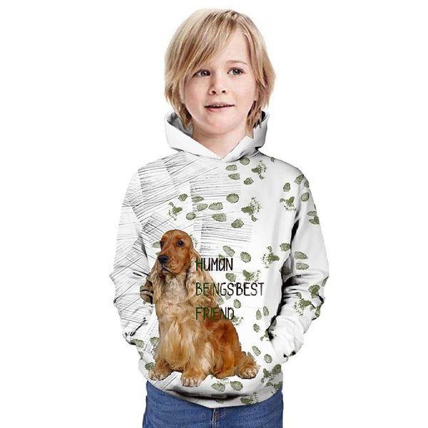 

dog style children's 3d printed pullover hoodie men/women/girl fashion soft hooded sweater hooded sweater, Black