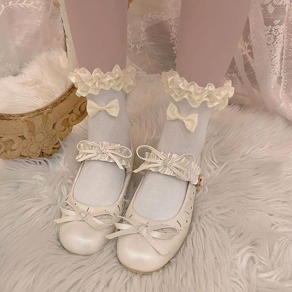 

other event & party supplies harajuku japanese girls double-layer ruffle silk satin bowknot lovely soft sister short socks sweet wind prince