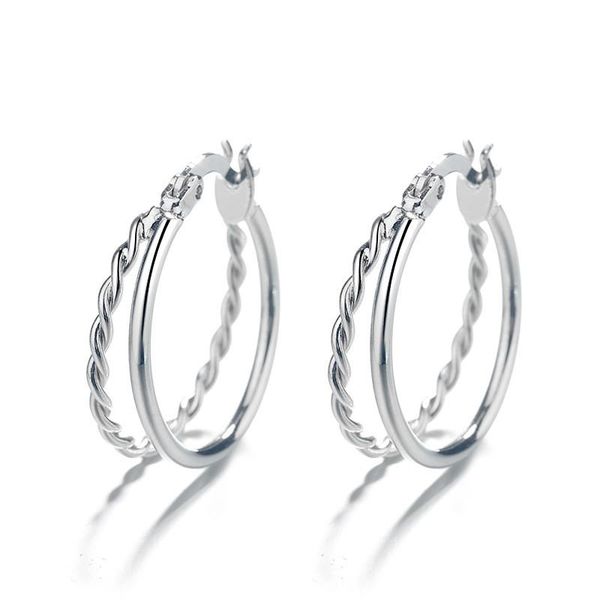 

hoop & huggie double earrings dainty twist circle for women fashion everyday jewelry 2021 christmas gift her drop, Golden;silver