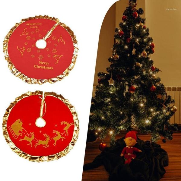 

christmas decorations snowflake embroidery tree skirt cute apron family party decoration