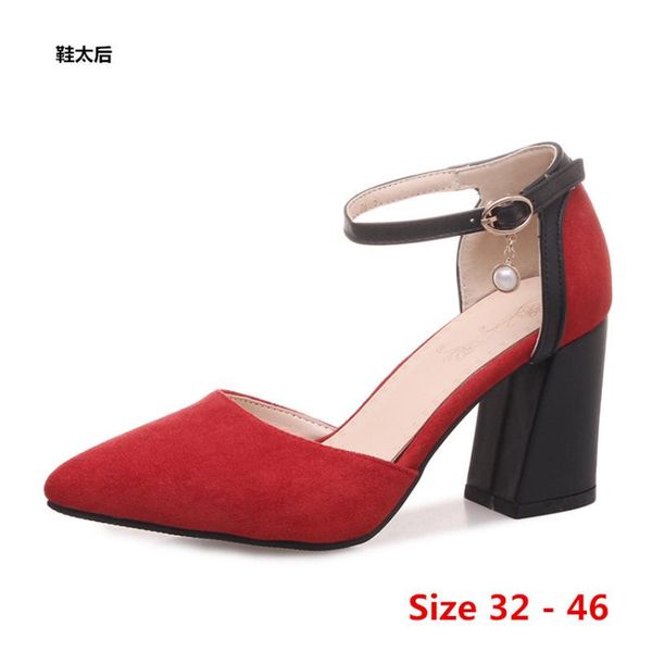 

dress shoes stiletto d'orsay women pumps med high heel party wedding concise office heels small big size 32 - 46, Black