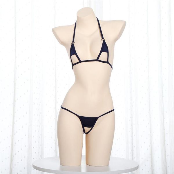 

women's swimwear micro bikini 2021 sling metal ring string open file hollow lotion girl spa women swimsuit biquini bikinis monokini, White;black