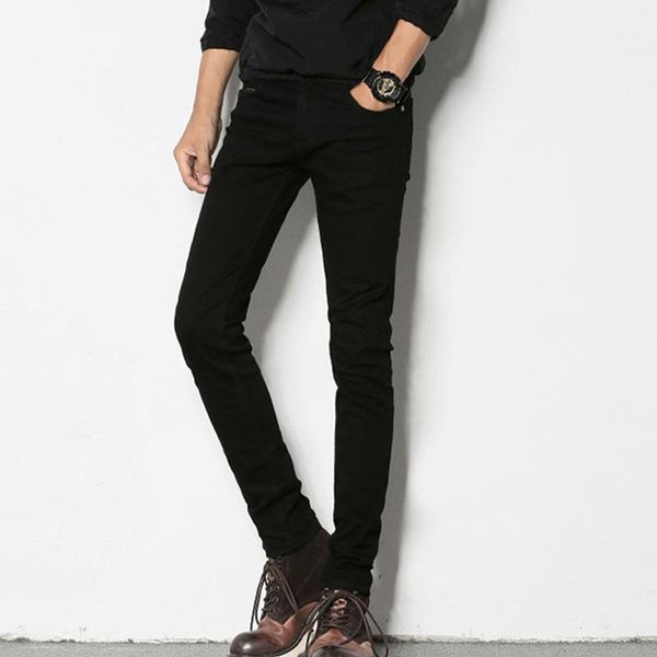 

men's jeans spring and summer slim stretch black feet trousers, Blue