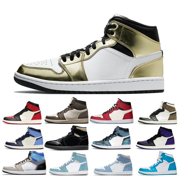 

2022 jumpman 1s basketball shoes men's turbo green unc dark mocha tie dye court purple bred toe cactus jack chicago obsidian nice good