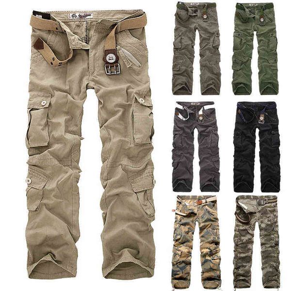 Pantaloni cargo da uomo 2020 nuovi pantaloni mimetici casual multi-tasca pantaloni da lavoro dell'esercito pantaloni da combattimento militari da uomo pantaloni Plus Size H1223