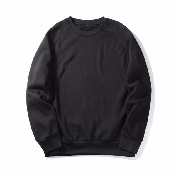 

men's hoodies & sweatshirts large size sweater round neck autumn hip-hop street sweatshirt shirt 8-color solid color, Black