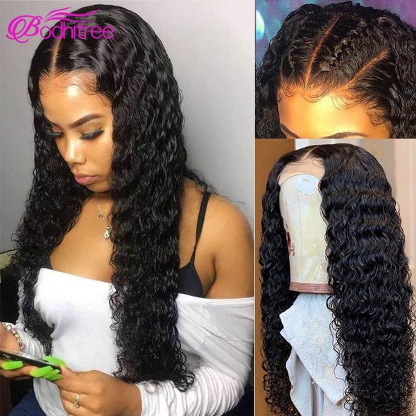 

lace wigs 13x6 hd deep wave frontal wig brazilian human hair for women 250 density transparent curly pre plucked, Black;brown
