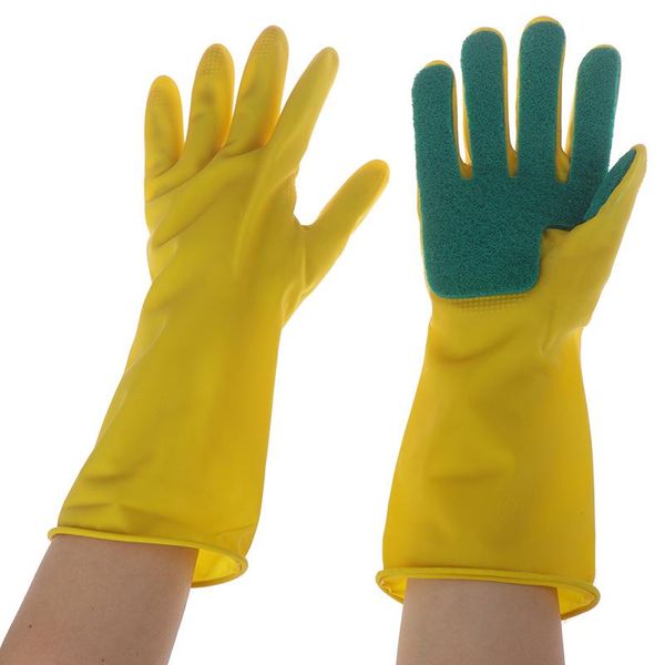

disposable gloves 1 pair rubber scrub home washing cleaning dishwashing kitchen tool