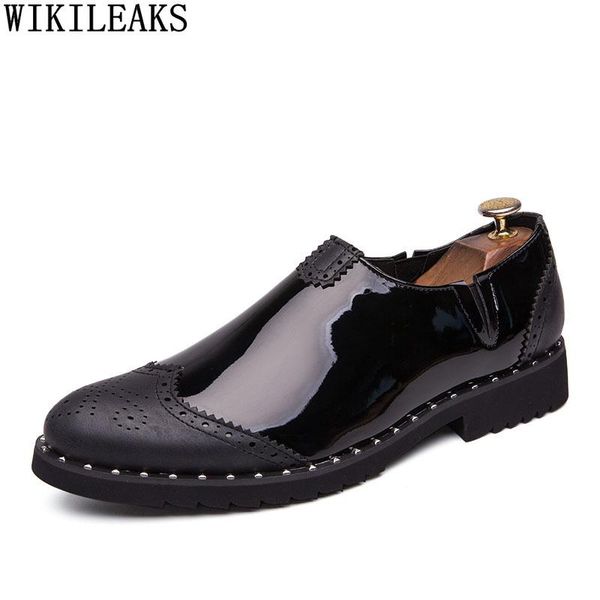 

dress shoes black formal loafers brogue men golden for 2021 fashion party chaussure homme zapatos de hombre