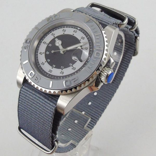 

wristwatches luxury 40mm sterile gray dial sapphire glass miyota8215 movement automatic function mechancial mens watch, Slivery;brown