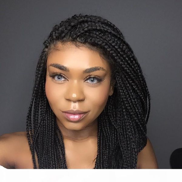 

new premium synthetic braided lace front wigs heat resistant fashion micro braided wigs for black african women ing