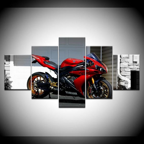 

paintings r1 core red black motorcycle 5 piece hd wallpapers art canvas print modern poster modular painting home decor