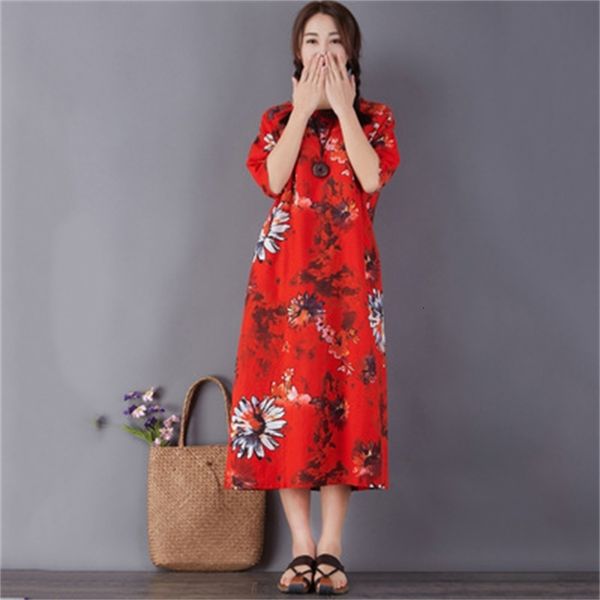 

new retro-loose chrysanthemum summer dress 509d, Black;gray