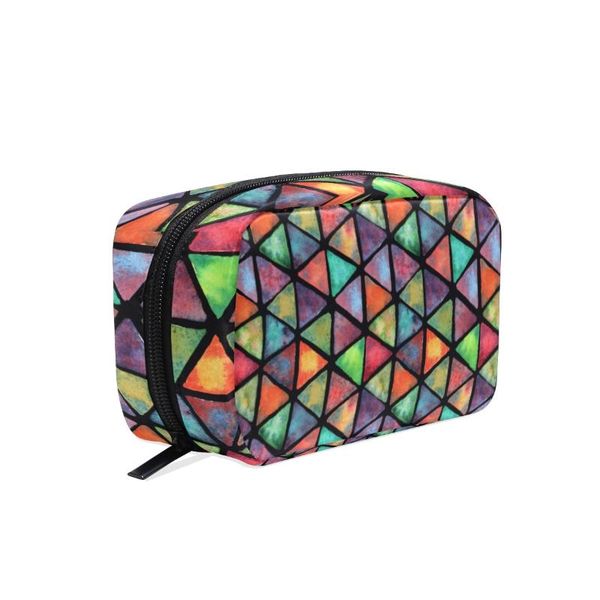 

cosmetic bags & cases fengju makeup bag portable toiletries fashionable square organizer for girls lady woman colorful pattern
