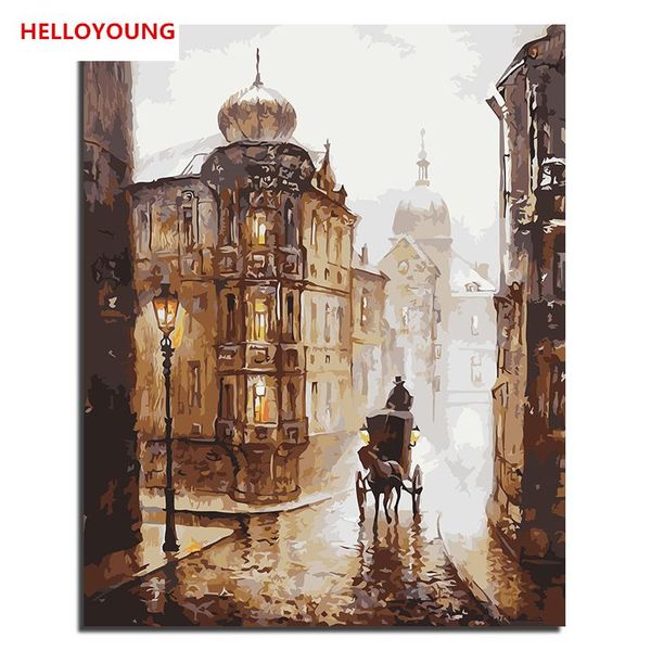 

paintings street view landscape diy digital painting by numbers modern wall art canvas christmas unique gift home decor 40x50cm