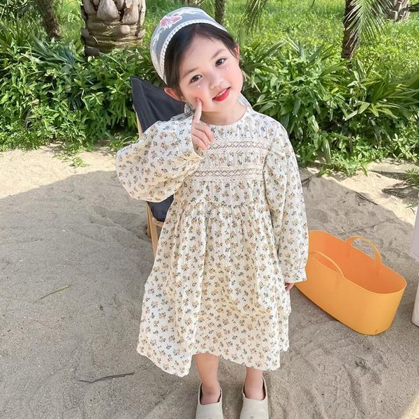 

girl's dresses girls long sleeve dress fashion autumn clothes for baby girl princess fall children floral style drop ship, Red;yellow