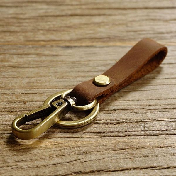 

1 piece vintage leather men novelty keychain husband gift car auto metal key ring new key holder porte clef jewelry accessories, Silver