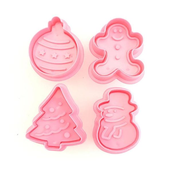 

baking moulds 4pcs christmas series biscuit mold year 2021 kitchen cake decoration tool household abs cookie tools appliance