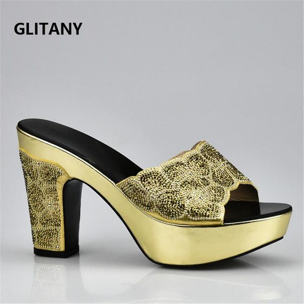 

latest gold color african dresses for women larges size shoes womenopen toe ladies shoes party wedding, Black