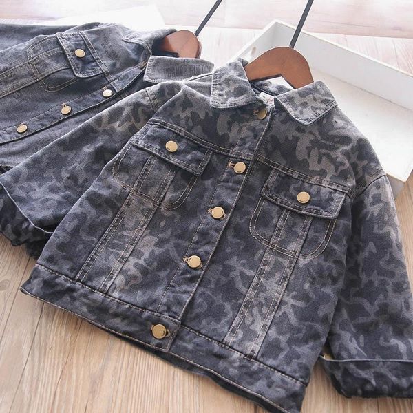 

jackets lapel cotton padded denim coat baby girls jacket wholesale winter, Blue;gray