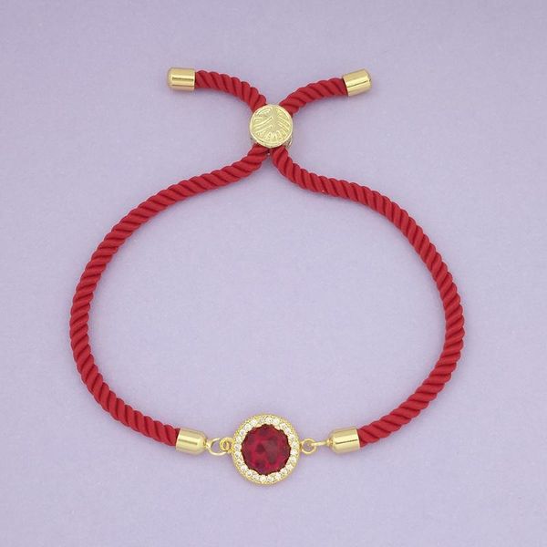 

charm bracelets red string bracelet with stone woman cubic zirconia crystal cz rainbow pave jewelry adjustable pulsera for luck, Golden;silver