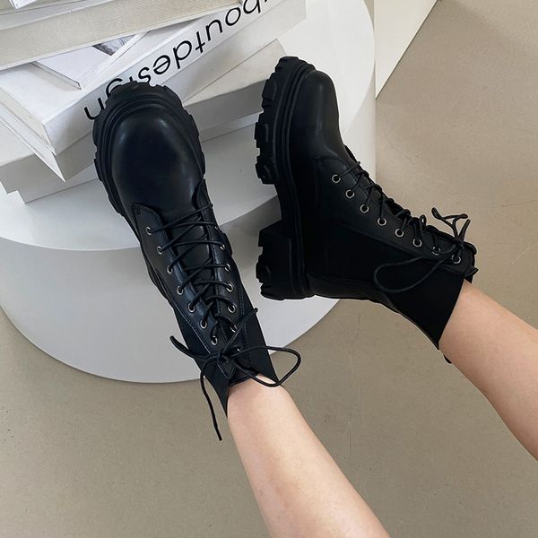 

women's boots fashion thick ladies shoes autumn and black winter size 33-42 o1oi