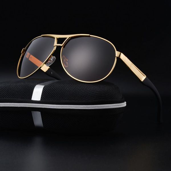 

sunglasses aoron polarized anti-glare metal driver goggles sun glasses uv400 classic mirror lens mens eyewear, White;black