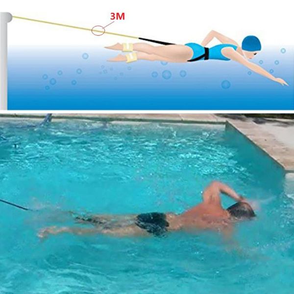 

nose clip 3.0m swim bungee training belt set cords pool swiming resistance belts harness for kids excercise