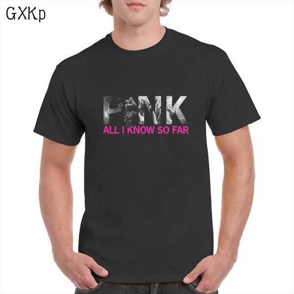 

men's t-shirts pink all i know so far logo 2021 kokbisa letters t shirt graphics streetwear 100% cotton female/man t-shirt, White;black