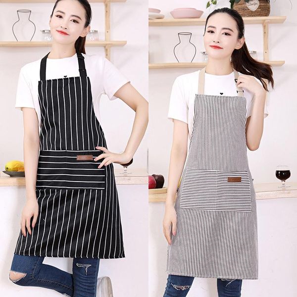 

aprons est solid cooking kitchen canvas apron woman men chef waiter cafe shop bbq hairdresser accessory