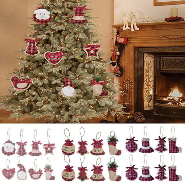 

christmas decorations 8pcs/set home decor non-woven pendants diy hanging tree oranment decoration