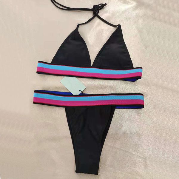 Verão Beachwear Designer Bikini Set Preto Duas Peças Biquinis 2023 Bandage Biquinis Sexy Push Up Swimsuit XL Marca Swimwear Mulheres Maiôs Maillot de Bain Femme