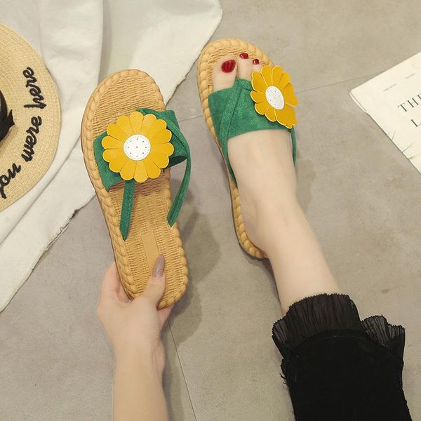 

slippers shoes flock flat rome cotton fabric rubber basic, Black