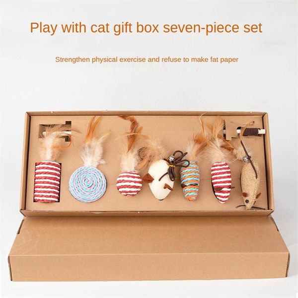 

cat toys sisal toy combination 7-piece stick set pet mouse