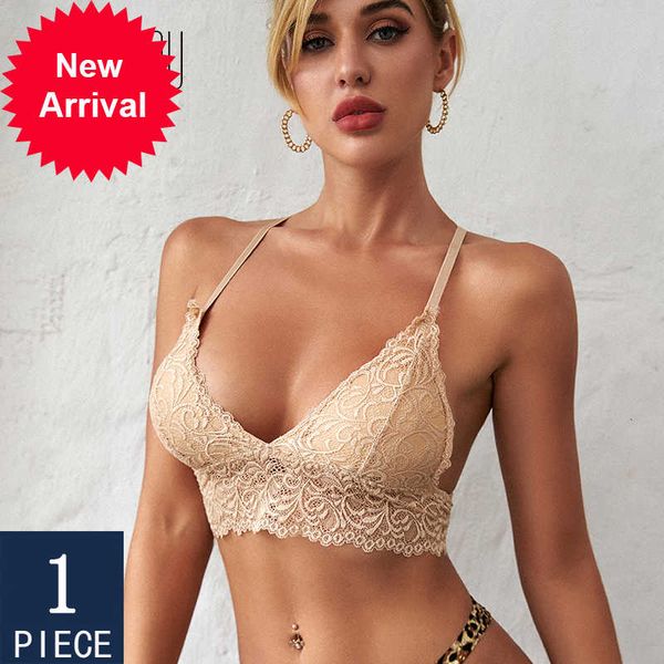 

bannirou bralette seamless lace new wireless thin underwear french style lingerie soft push up bras for women -6xl, Red;black