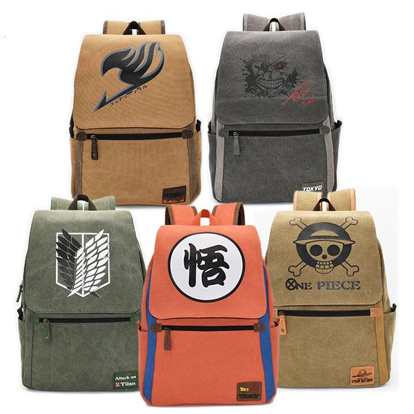 

backpack popular animation surrounding wukong pirate king attack giant canvas outdoor leisure student, Black;red