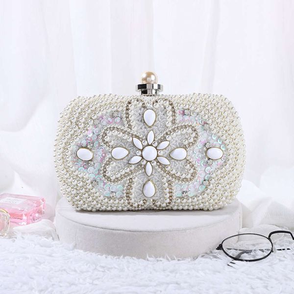 

fashionable ladies' dinner net red party dress decoration handbag pearl satin chain shoulder bag
