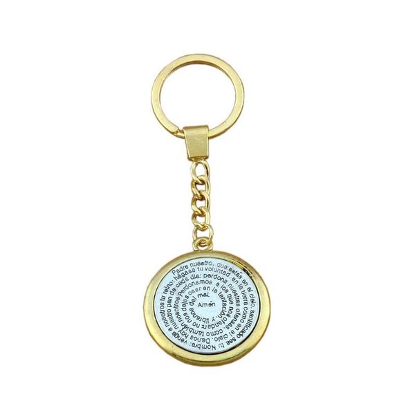 

keychains 30mm keychain bible amen round religious pendant key ring travel protection 38mm 10pcs/lots a-442f, Silver