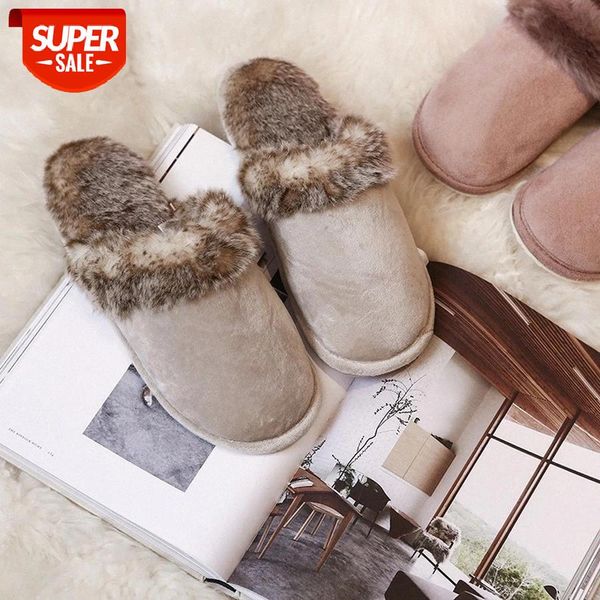

lcizrong fashion plush warm slippers for men 36-46 big size home basic lovers slippers flip flops men winter #on88, Black