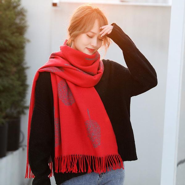 

scarves 360g thick women keep warm autumn winter cashmere pashmina scarf ladies double-side brushed shawls and wraps, Blue;gray